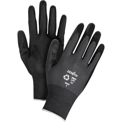Produits de sécurité Zenith SHI538 Gants &eacute;cologiques enduits et perm&eacute;ables &agrave; l'air, 10, R&ecirc;vetement Mousse de nitrile, Calibre 21, Enveloppe en Nylon/rPET