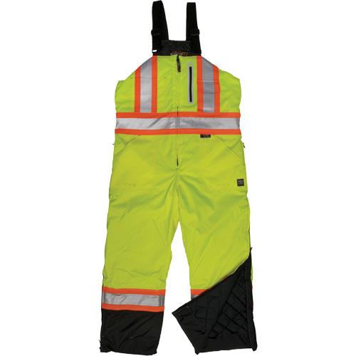 Tough Duck S87631-FLGR-4XL Ripstop Insulated Safety Bib Overall, Polyester, 4X-Large, High Visibility Lime-Yellow