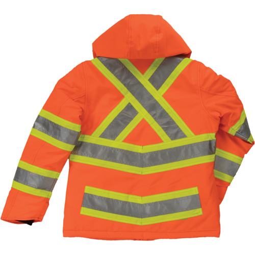 Tough Duck SJ411-FLOR-M Manteau de s&eacute;curit&eacute; isolant et extensible pour femmes, Polyester, Orange haute visibilit&eacute;, Moyen