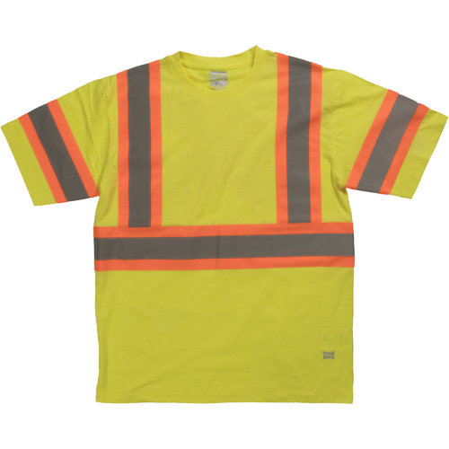Tough Duck ST112-YEL-5XL Chemise de s&eacute;curit&eacute; &agrave; manches courtes, Coton, 5T-Grand, Jaune lime haute visibilit&eacute;