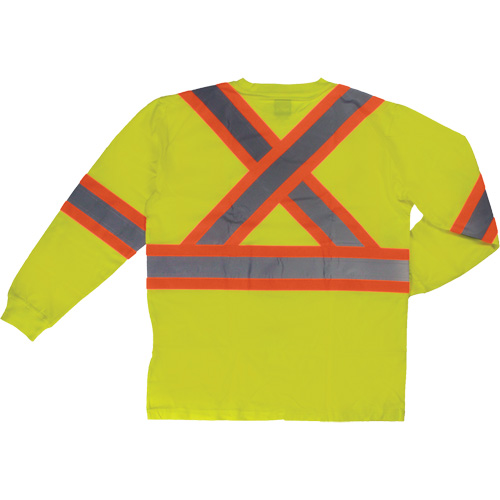 Tough Duck ST212-YELLW-4XL Long Sleeve Safety T-Shirt, Cotton, 4X-Large, High Visibility Lime-Yellow