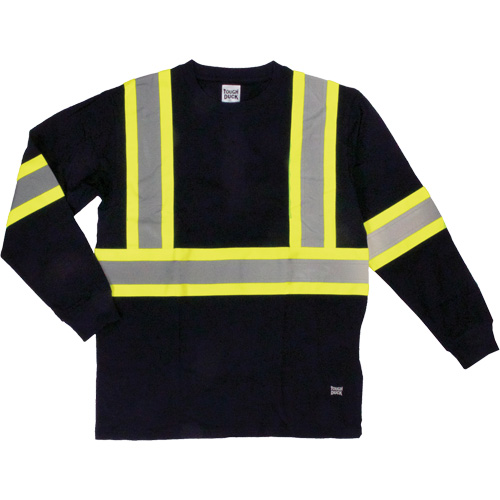 Tough Duck ST211-BLACK-XL Long Sleeve Safety T-Shirt, Cotton, X-Large, Black