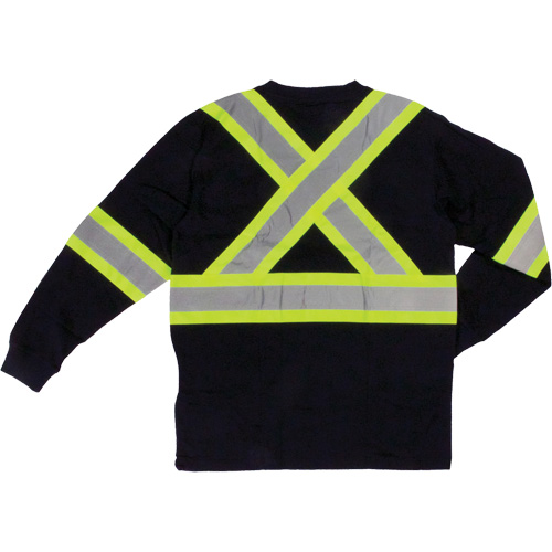 Tough Duck ST211-BLACK-XL Long Sleeve Safety T-Shirt, Cotton, X-Large, Black