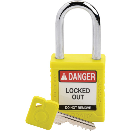 Brady 153453 Compact Lockout Padlock, Safety Padlock, Keyed Different, Nylon, 1-1/2" Width
