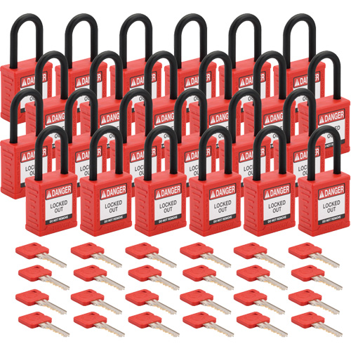 Brady 153573 Standard Lockout Padlock, Safety Padlock, Keyed Alike, Nylon, 1-1/2" Width