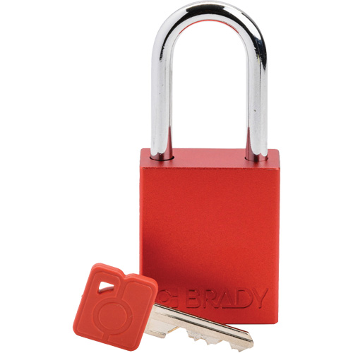 Brady 153737 Lockout Padlock, Safety Padlock, Keyed Different, Aluminum, 1-1/2" Width
