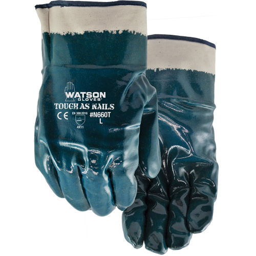 Watson Gloves N660T-X Gants r&eacute;sistants aux produits chimiques Tough-As-Nails, Taille T-Grand, Coton/Nitrile