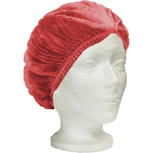 Ronco 7024R RONCO Care Pleated Bouffant Cap, Polypropylene, 24", Red