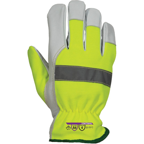 Superior Glove Works Ltd. 378GTXHVL-L Endura&reg; High-Visibility Cut-Resistant Driver's Gloves, Size Large, 21 Gauge, Goatskin Shell, ASTM ANSI Level A6