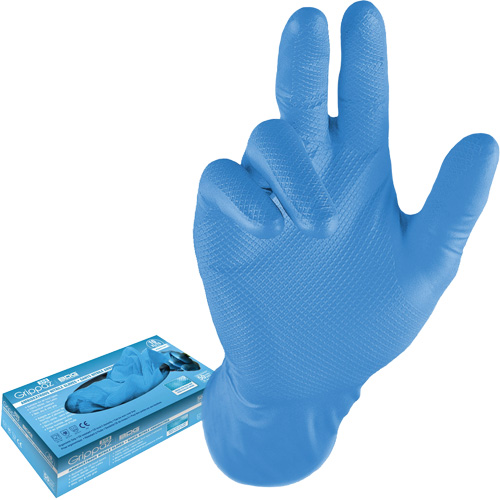 Bob Dale Gloves 99-1-6200B-X3L Disposable Gloves, 3X-Large, Nitrile, 8-mil, Powder-Free, Blue