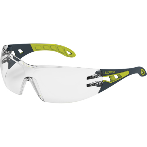 Hexarmor 11-10001-02 MX200 Rimless Wraparound Safety Glasses, Clear Lens, Anti-Fog/Anti-Scratch, ANSI Z87+/Meets/Exceeds CSA Z94.3