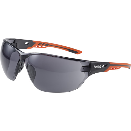 Bollé Safety NESSPPSF NESS+ Wraparound Safety Glasses, Smoke Lens, Anti-Fog/Anti-Scratch