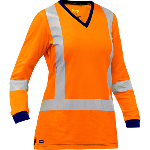 PIP Global Safety PC313W6118X-OR/3XL Bisley&reg; Women's X-Back Long Sleeve Shirt, Poly-Cotton, 3X-Large, High Visibility Orange