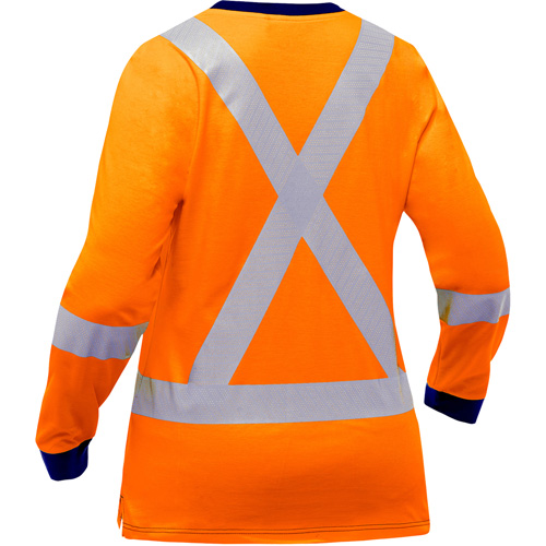 PIP Global Safety PC313W6118X-OR/3XL Bisley&reg; Women's X-Back Long Sleeve Shirt, Poly-Cotton, 3X-Large, High Visibility Orange