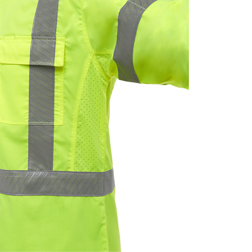 PIP Global Safety PC313M6490X-LY/L Bisley&reg; X-Back Long Sleeve Work Shirt with X-Airflow, Poly-Cotton, Large, High Visibility Lime-Yellow