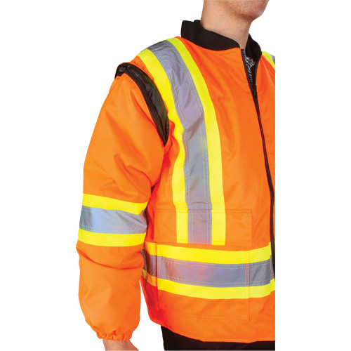 Produits de sécurité Zenith SHK743 Parka d'hiver imperm&eacute;able 7-en-1, Orange haute visibilit&eacute;, Moyen