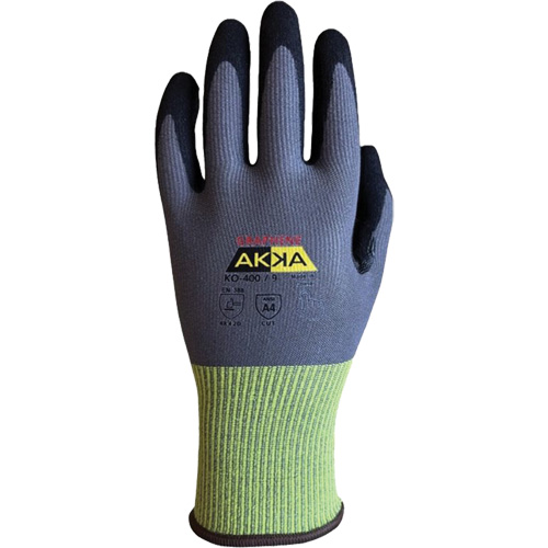 Akka KO-400/8 Gants r&eacute;sistants &agrave; la coupe interm&eacute;diaires KO-400, Taille 8, Calibre 15, Rev&ecirc;tement Nitrile, Enveloppe en Nylon/PEHP/Spandex/Graph&egrave;ne, ASTM ANSI niveau A4/EN 388 niveau D