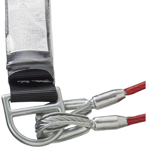 Peakworks V8108826 SA-55522-6 Longe &agrave; amortisseur de choc enduite de PVC, 6', Point d'ancrage &agrave; Crochet d&eacute;chafaudage, Crochet mousqueton aux jambes, Acier galvanis&eacute;