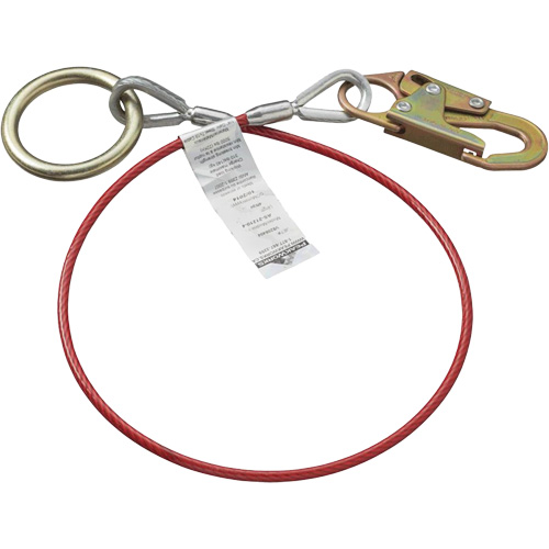 Peakworks V8208406 AS-21210-6 6' Cable Anchor with Snap Hook & O-Ring, Sling, Temporary Use