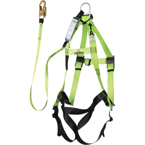 Peakworks V8252444 FBH-10000A6440-4 4' Class A Harness & Lanyard with 350 lbs. Capacity, Harness/Lanyard Combo