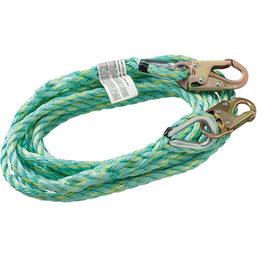 Peakworks V84015100 VL-1122-100 Cordage de s&eacute;curit&eacute; vertical avec crochet mousqueton d'ancrage, Copolym&egrave;re