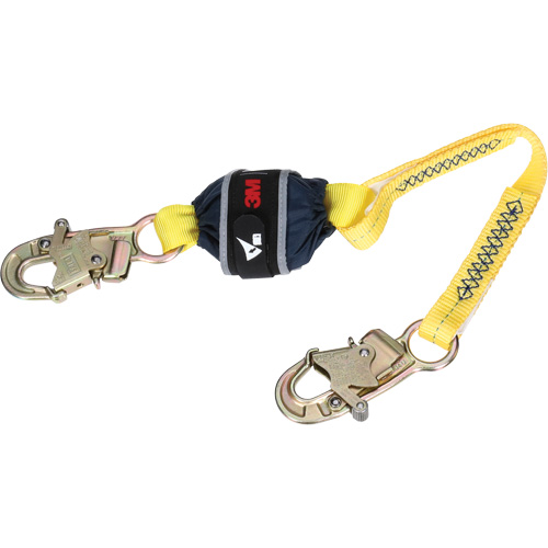 3M DBI Sala Fall Protection 1246601C Web Shock-Absorbing Lanyard, 2.5', Snap Hook Center, Snap Hook Leg Ends, Polyester