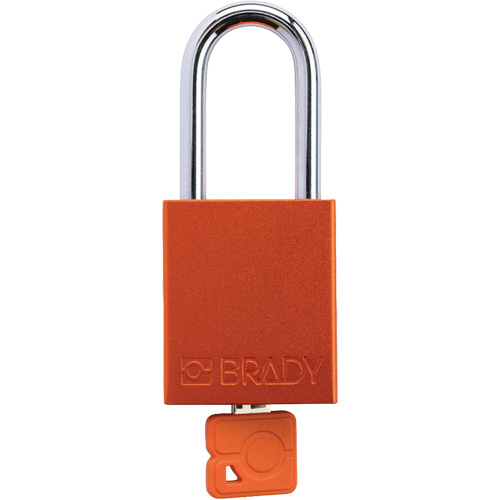 Brady 176150 Velocity Plus Safety Lockout Padlock, Orange, Keyed Alike, Aluminum, 1-1/2" Width