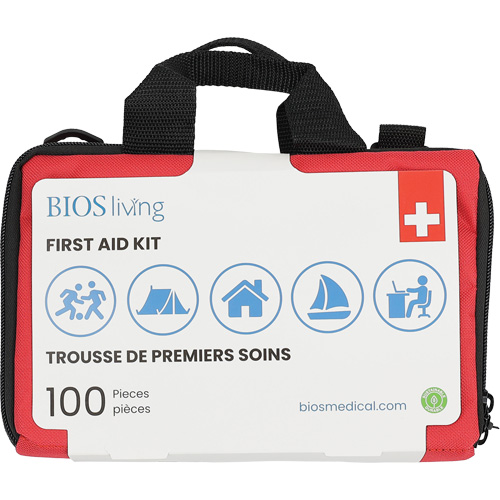 BIOS FA203 100-Piece Home & Travel First Aid Kit, Nylon Bag