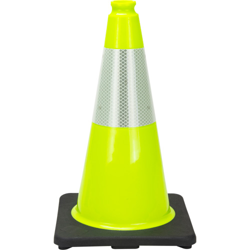 Zenith Safety Products SHL479 Premium Traffic Cone, 18", Lime Green, 6" Reflective Collar(s)