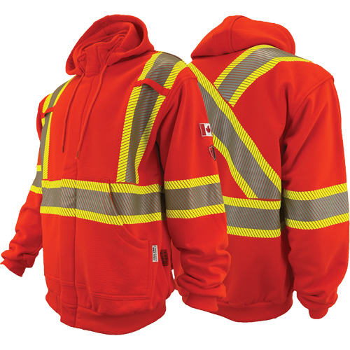  SHL545 Atlas Guardian&reg; FR/AR Full-Zip Hoodies, Men's, Medium, High Visibility Orange, 18 cal/cm²