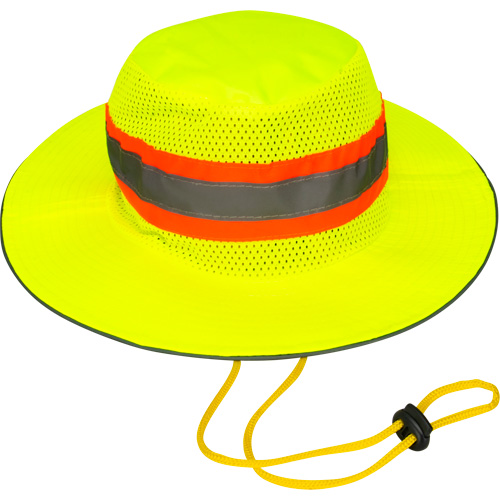 Produits de sécurité Zenith SHL864 Chapeau de p&ecirc;cheur &agrave; refroidissement par &eacute;vaporation, Lime haute visibilit&eacute;