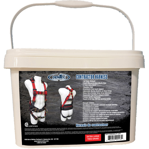 Dentec 16H12352WXLFI URT Contractor Safety Harness in Pail, CSA Certified, Class AP, X-Large, 352 lbs. Cap.