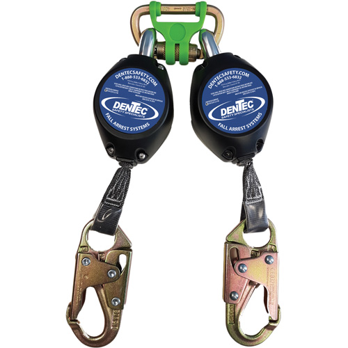 Dentec 16SRL007215TWIN Self Retracting Lanyard with Composite Housing, 7', Web, Swivel