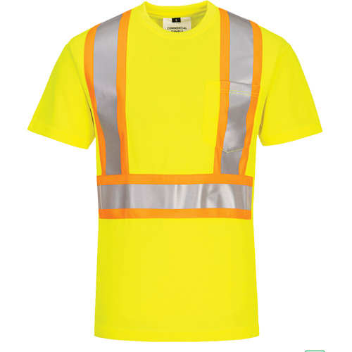 IFR Workwear CA110YERS T-shirt de s&eacute;curit&eacute; &agrave; bandes contrastantes, Polyester, Petit, Jaune lime haute visibilit&eacute;
