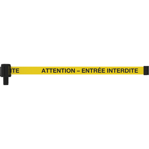 Banner Stakes PL4150 PLUS Banner, Attention - Entr&eacute;e Interdite, 15', Black and Yellow Tape