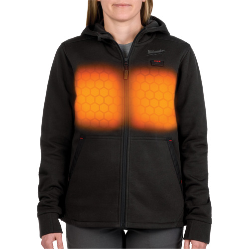 Milwaukee F200B-21S M12 Heated Hoodie with Battery, Women's, Small, Black, Poly-Cotton