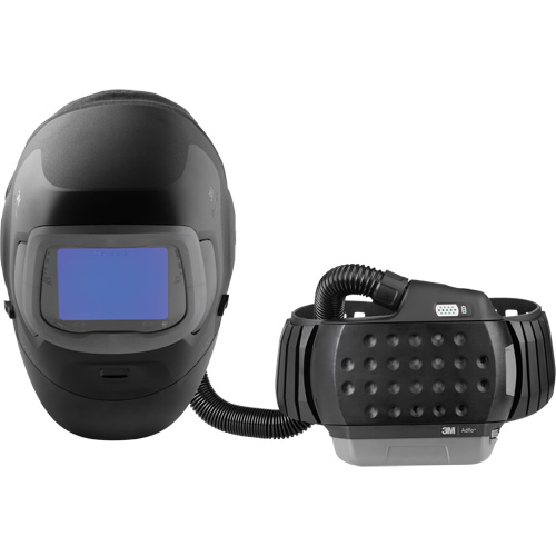 3M 7100312637 Casque de soudage Speedglas G5-03 Pro-Air avec syst&egrave;me de respirateur d'&eacute;puration d'air propuls&eacute; Adflo — filtre autoassombrissant VC, Masque de soudage, Pile Lithium-ion