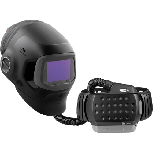 3M 7100312637 Casque de soudage Speedglas G5-03 Pro-Air avec syst&egrave;me de respirateur d'&eacute;puration d'air propuls&eacute; Adflo — filtre autoassombrissant VC, Masque de soudage, Pile Lithium-ion