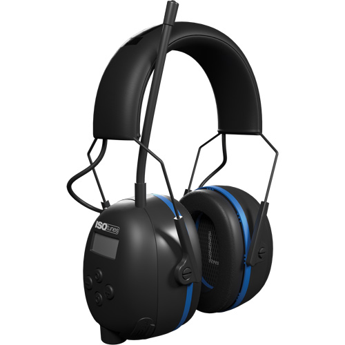 ISOtunes IT-92 Black & Blue Air Defender AM/FM BT Earmuffs, Headband Style, 25 dB