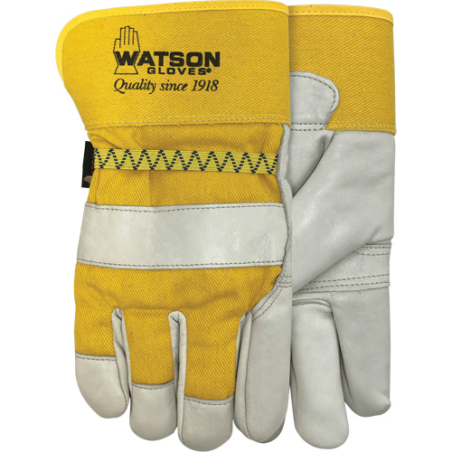 Watson Gloves 94003I-L 94003i Leather Combo Lined Gloves, Large, Grain Cowhide Palm, Fleece Inner Lining