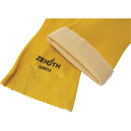Zenith Safety Products SHN212 Rough-Finish Chemical-Resistant Gloves, Size 9, 14" L, PVC, Interlock Inner Lining, 47-mil
