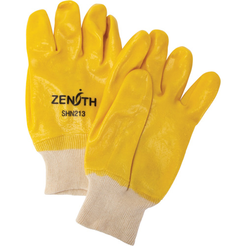 Produits de sécurité Zenith SHN213 Gants &agrave; fini rugueux et r&eacute;sistants aux produits chimiques, Taille 9, 10" lo, PVC, Doublure en Interlock, 47-mil