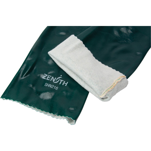 Produits de sécurité Zenith SHN216 Gants verts &agrave; double enduit, 18" lo, PVC, Doublure en Jersey de coton, 70 mils