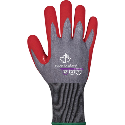 Superior Glove Works Ltd. S18WTFN-12 Gants imperm&eacute;ables r&eacute;sistants aux coupures, Taille 12, Calibre 18, Rev&ecirc;tement Mousse de nitrile, Enveloppe en TenActiv, ASTM ANSI niveau A6
