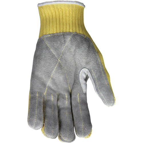 Mcr Safety 9686L Gants de travail r&eacute;sistant &agrave; la coupe CutPro avec paume en cuir fendu, Grand, Calibre 7, ASTM ANSI niveau A3
