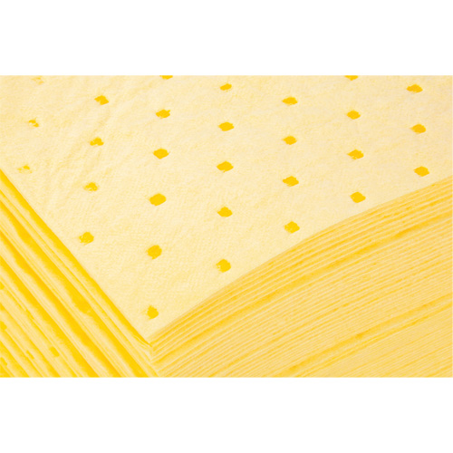 Produits de sécurité Zenith SHN402 Feuilles absorbantes li&eacute;es, Mati&egrave;res dangereuses, 15" x 19", 12 gal. d'absorption