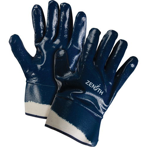 Produits de sécurité Zenith SHN707 Gants &agrave; poignet de s&eacute;curit&eacute; de poids lourd, 10/T-Grand, R&ecirc;vetement Nitrile, Enveloppe en Coton