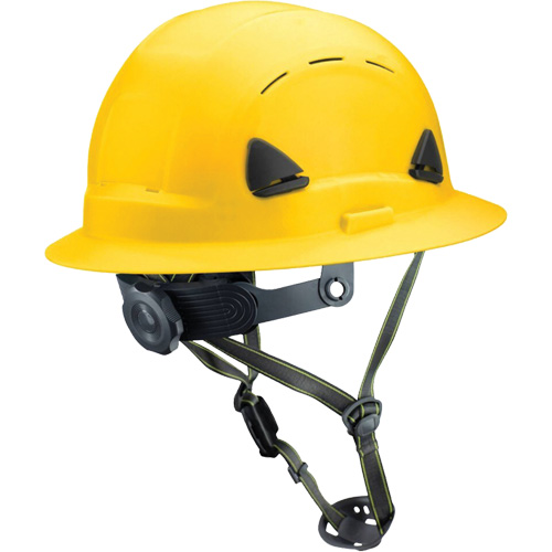 PIP Global Safety CSH13002 Fibre Metal Climbing Style Helmet with Full Brim, Meets CSA Type 2, Ratchet Suspension, Vented