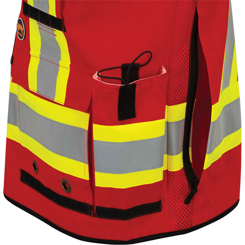Pioneer V1012010-S 6678 High-Visibility Antimicrobial Mesh-Back Surveyor Vest, Red, Small, Polyester