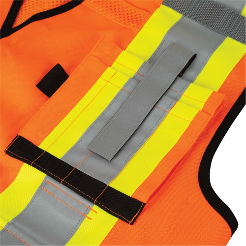 Pioneer V1012050-M 6680 Veste d'arpenteur antimicrobienne haute visibilit&eacute; avec dos en maille, Orange haute visibilit&eacute;, Moyen, Polyester